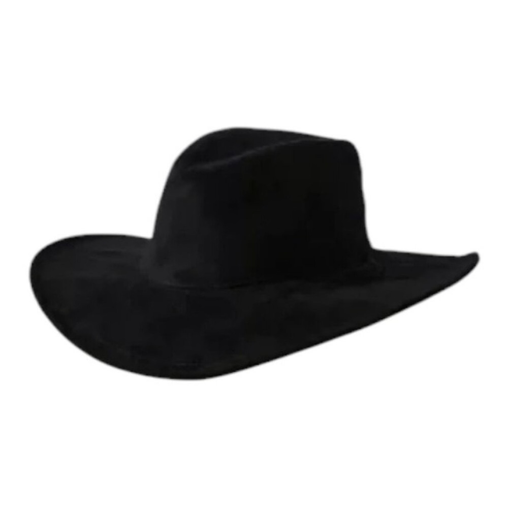 San Diego Hat Co Black Faux Suede Wide Brimmed Fedora